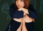 Cute Asian brunette flashing panties
