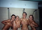 College girls having fun in shower