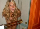 Hot blonde surprised in shower