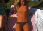 Getting a sunbath at picnic